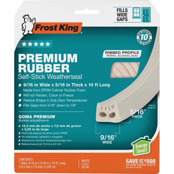 Frost King 9/16 In. x 10 Ft. White Wide Weatherseal Tape V27WA