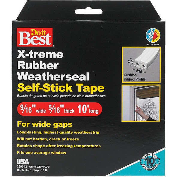Do it Best 9-16 In. x 10 Ft. White Wide Weatherseal Tape V27WADB 269042