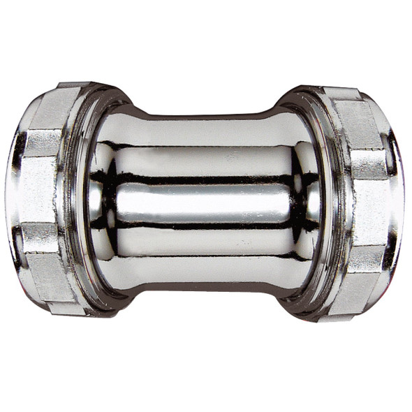 Do it Best 1-1/4 In. Chrome-Plated Brass Straight Coupling DIB669PC