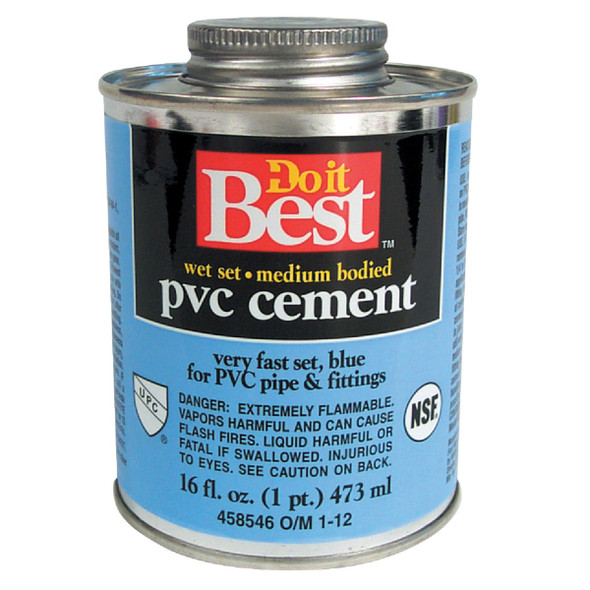 Do it Best 16 Oz. Medium Bodied Blue PVC Cement 18423-12