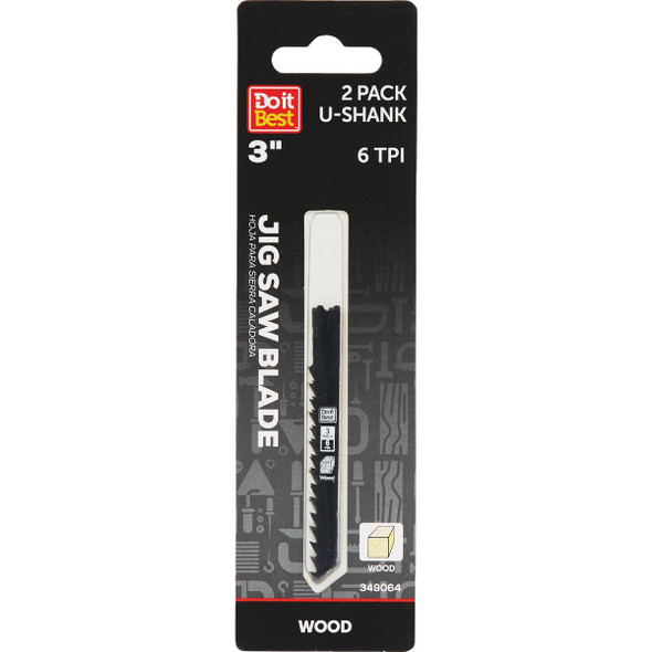 Do it Best U-Shank 3 In. 6 TPI Wood Cutting Jig Saw Blade (2-Pack) QJDIB-JSU-002 Do it Best U-Shank 3 In. 6 TPI Wood Cutting Jig Saw Blade (2-Pack) QJDIB-JSU-002