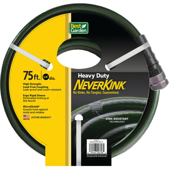 Best Garden NeverKink 5/8 In. Dia. x 75 Ft. Heavy Duty Garden Hose 8614DB-75