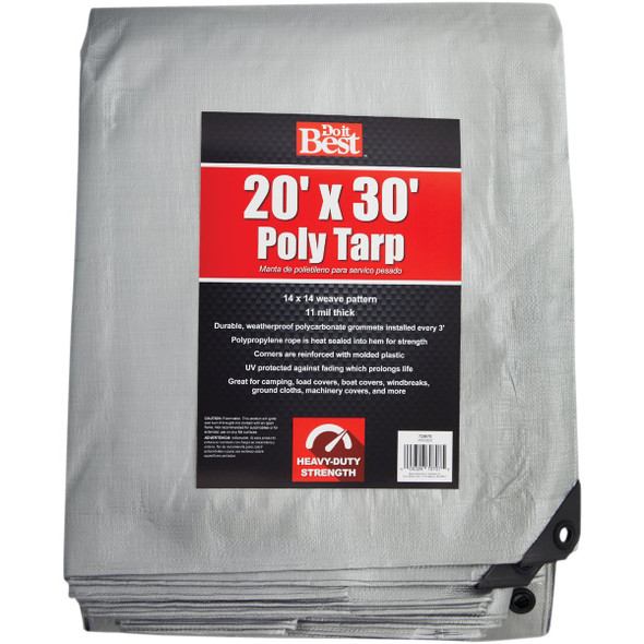 Do it Best Silver Woven 20 Ft. x 30 Ft. Heavy Duty Poly Tarp 725676
