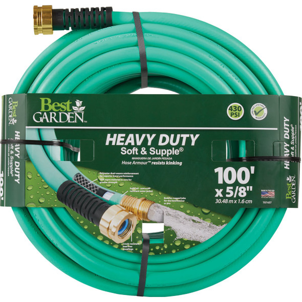 Best Garden 5/8 In. Dia. x 100 Ft. L. Heavy-Duty Soft & Supple Garden Hose Best Garden 5/8 In. Dia. x 100 Ft. L. Heavy-Duty Soft & Supple Garden Hose