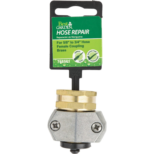 Best Garden 5/8 In. or 3/4 In. Female Metal Hose End Mender Hose Coupling Best Garden 5/8 In. or 3/4 In. Female Metal Hose End Mender Hose Coupling
