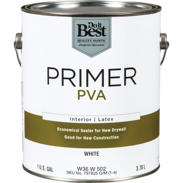 Do it Best PVA Interior Latex Drywall Primer, White, 1 Gal. W36W00502-16