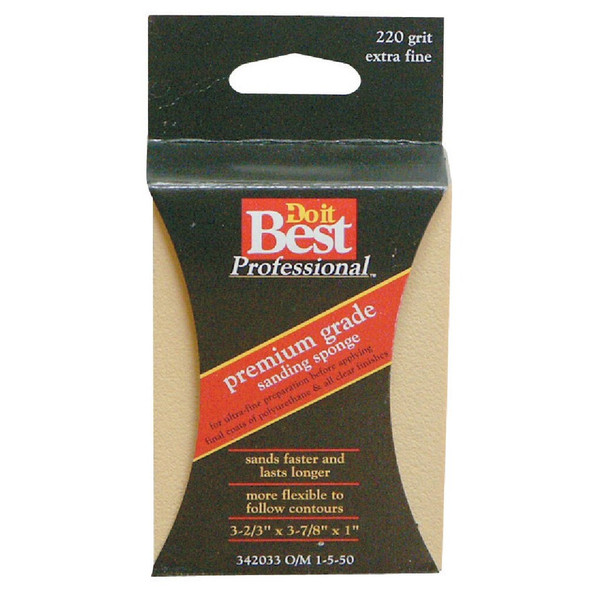 Do it Best Premium 3 In. x 5 In. x 1 In. 80 Grit Coarse Sanding Sponge 7341004 341665