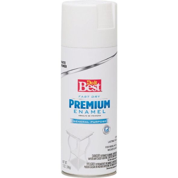 Do it Best Premium Enamel White 12 Oz. All-Purpose Spray Paint Primer 245208D 783649