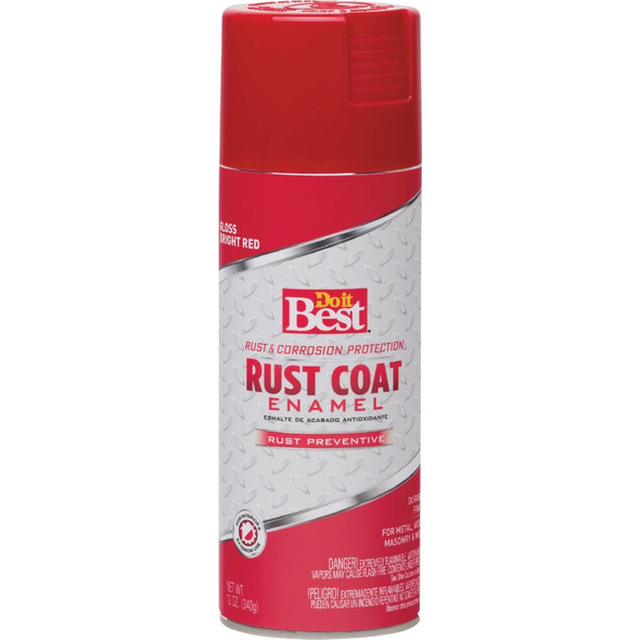 Do it Best Rust Coat Gloss Bright Red 12 Oz. Anti-Rust Spray Paint 203543D 780140