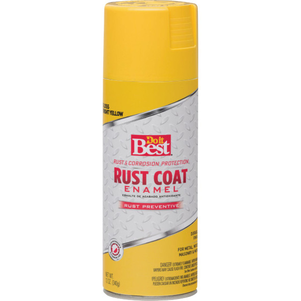 Do it Best Rust Coat Gloss Bright Yellow 12 Oz. Anti-Rust Spray Paint 203546D 779429