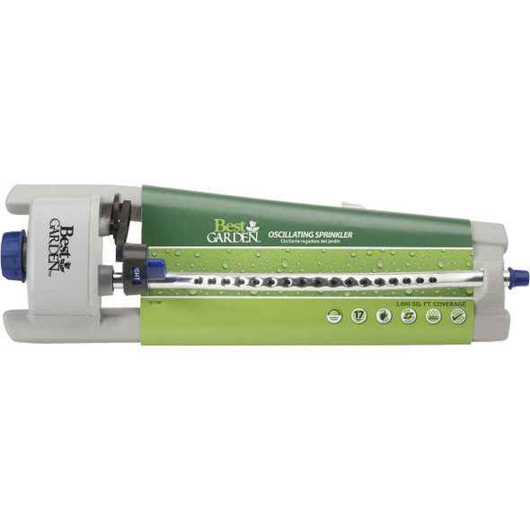 Best Garden Poly 3000 Sq. Ft. Blue & Gray Oscillating Sprinkler 56607 757140