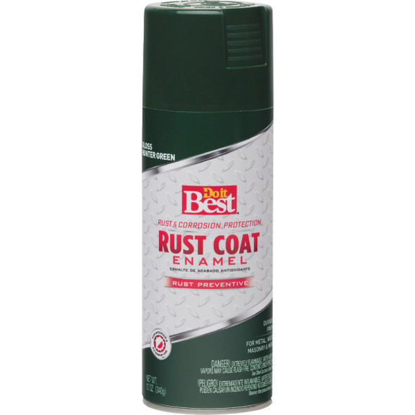 Do it Best Rust Coat Gloss Hunter Green 12 Oz. Anti-Rust Spray Paint 203616D 789141
