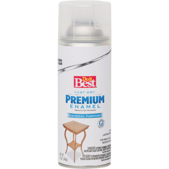 Do it Best Premium Enamel 12 Oz. Gloss Spray Paint, Clear 203466D 789775