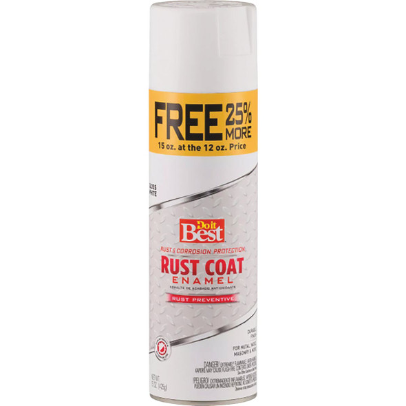 Do it Best Rust Coat Enamel Gloss White 15 Oz. Anti-Rust Spray Paint 203614D 786270