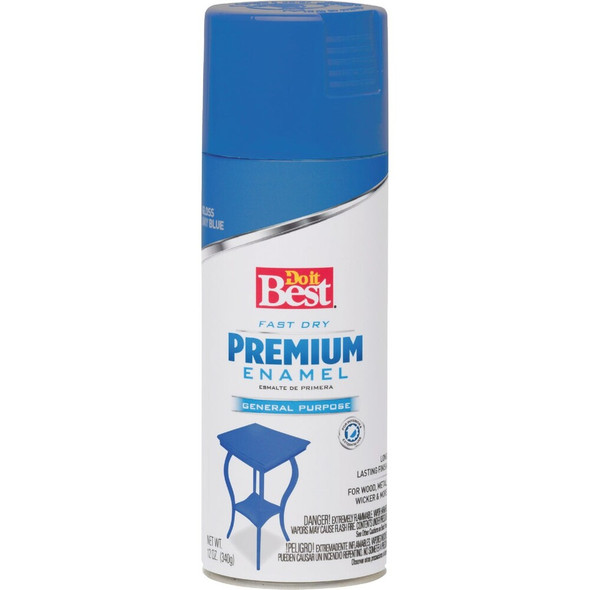Do it Best Premium Enamel 12 Oz. Gloss Spray Paint, Ocean Blue 203445D 779040