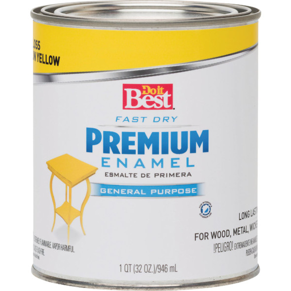 Do it Best Fast Dry Acrylic Latex Gloss Premium Enamel, Sun Yellow, 1 Qt.