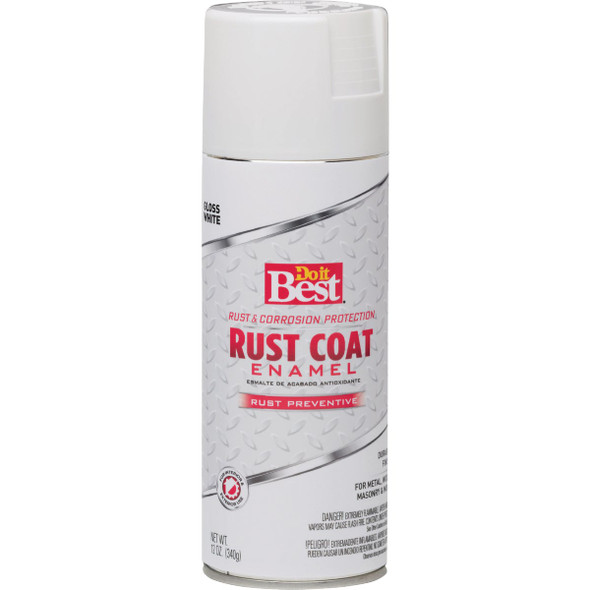 Do it Best Rust Coat Enamel Gloss White 12 Oz. Anti-Rust Spray Paint 203505D 780220
