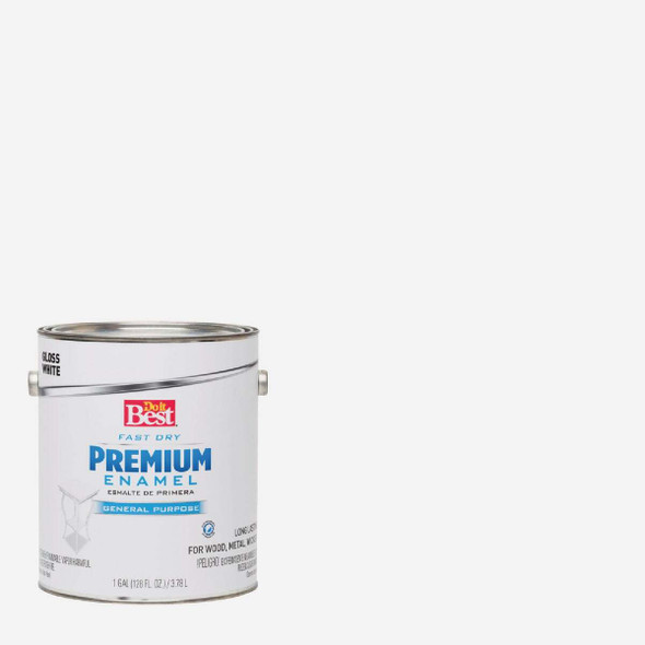 Do it Best Fast Dry Acrylic Latex Gloss Premium Enamel, White, 1 Gal. 203760D