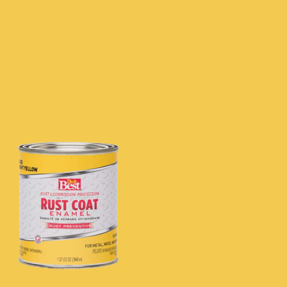 Do it Best Rust Coat Oil-Based Gloss Enamel, Bright Yellow, 1 Qt. 203580D