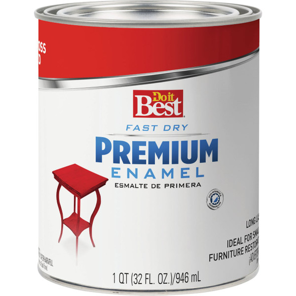 Do it Best Fast Dry Acrylic Latex Gloss Premium Enamel, Red, 1 Qt. 203310D