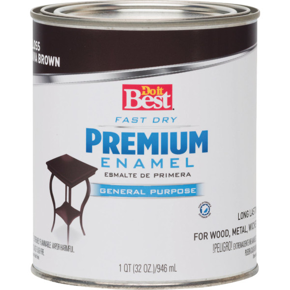 Do it Best Fast Dry Acrylic Latex Gloss Premium Enamel, Java Brown, 1 Qt.