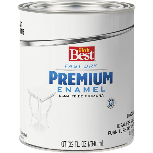 Do it Best Fast Dry Acrylic Latex Flat Premium Enamel, White, 1 Qt. 203289D