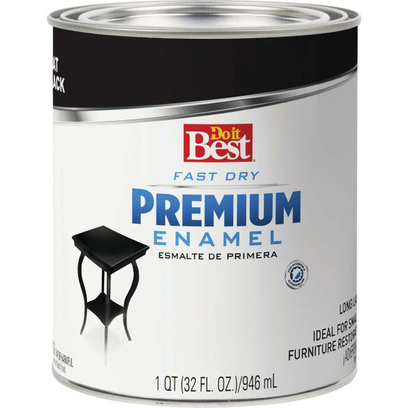 Do it Best Fast Dry Acrylic Latex Flat Premium Enamel, Black, 1 Qt. 203288D