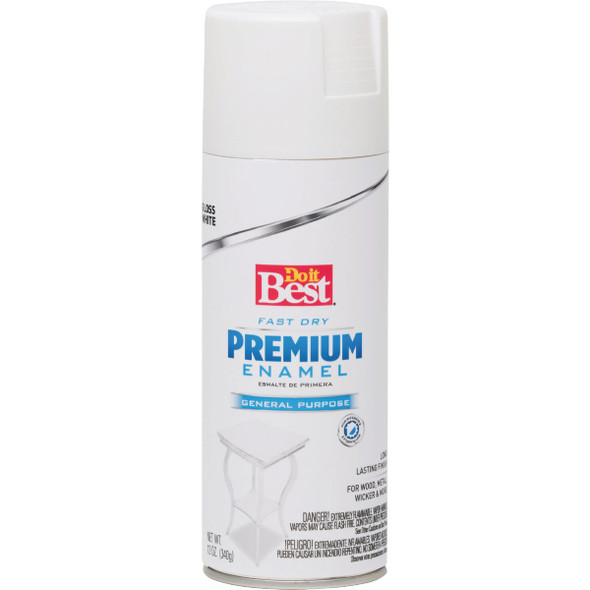 Do it Best Premium Enamel 12 Oz. Gloss Spray Paint, White 203462D 789828