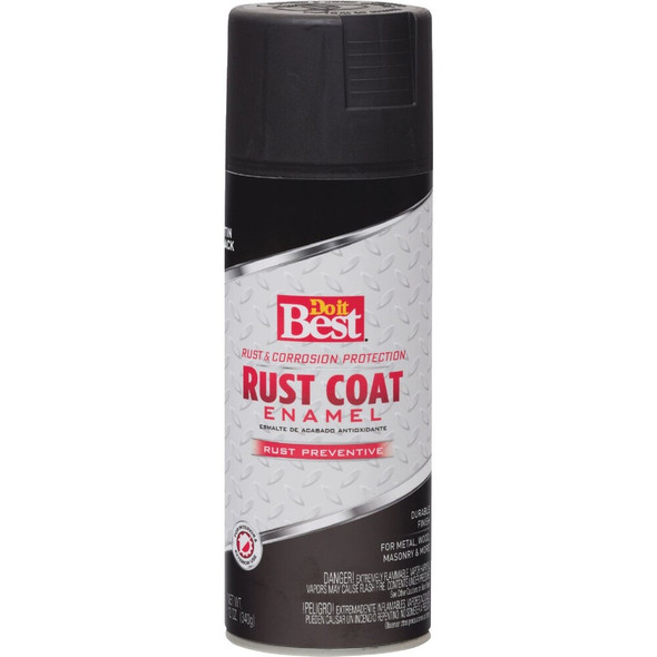 Do it Best Rust Coat Satin Black 12 Oz. Anti-Rust Spray Paint 203538D 773164