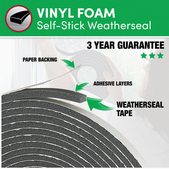 Frost King 3-4x3-16"x17' Vnlfm Tape V215GH 270725