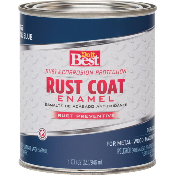 Do it Best Rust Coat Oil-Based Gloss Enamel, Royal Blue, 1 Qt. 203579D 771384