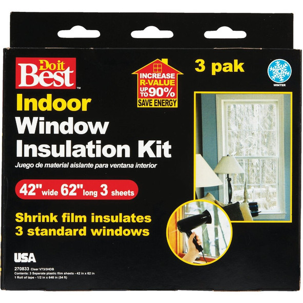 Do it Best 42 In. x 62 In. Indoor Shrink Film Window Kit (3-Pack) V73-3HDB 270833