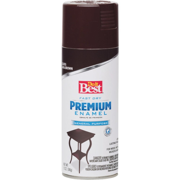 Do it Best Premium Enamel 12 Oz. Gloss Spray Paint, Java Brown 203468D 789757