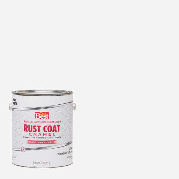 Do it Best Rust Coat Oil-Based Flat Enamel, White, 1 Gal. 203707D