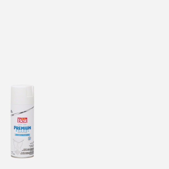 Do it Best Premium Enamel 12 Oz. Flat Spray Paint, White 203464D