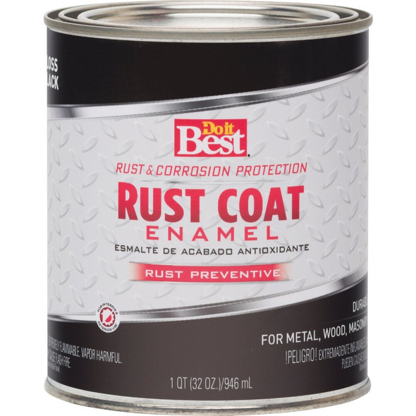 Do it Best Rust Coat Oil-Based Gloss Enamel, Black, 1 Qt. 203565D 771902