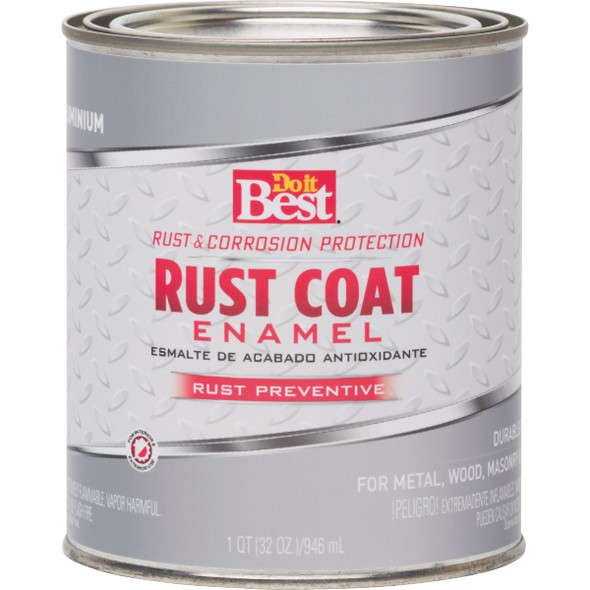 Do it Best Rust Coat Oil-Based Gloss Enamel, Aluminum, 1 Qt.