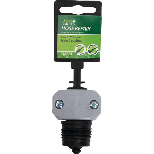 Best Garden 1-2 In. Male Poly Hose End Mender Hose Coupling 39018 740951