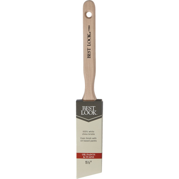 Best Look 1.5 In. Angle White Natural China Bristle Paint Brush 772934 772934
