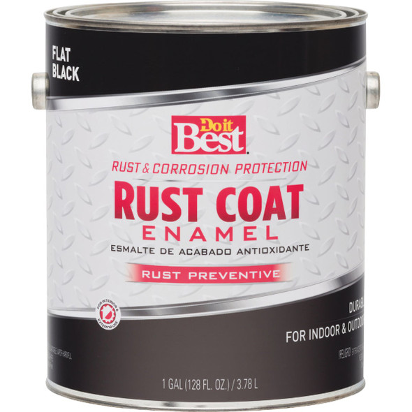 Do it Best Rust Coat Oil-Based Flat Enamel, Black, 1 Gal. 203706D 772046