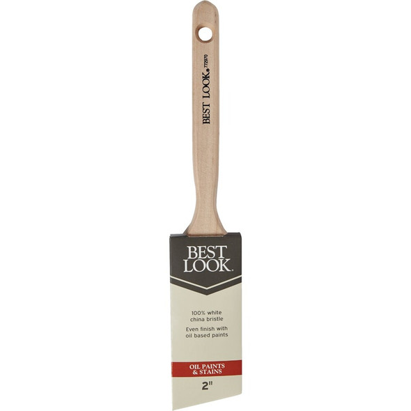 Best Look 2 In. Angle White Natural China Bristle Paint Brush 772970 772970