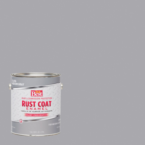 Do it Best Rust Coat Oil-Based Gloss Enamel, Medium Gray, 1 Gal. 203703D