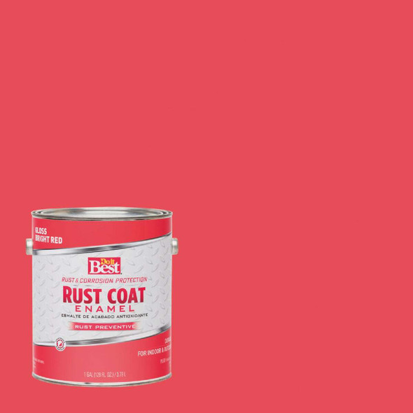 Do it Best Rust Coat Oil-Based Gloss Enamel, Bright Red, 1 Gal. 203702D
