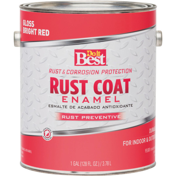 Do it Best Rust Coat Oil-Based Gloss Enamel, Bright Red, 1 Gal. 203702D 771821