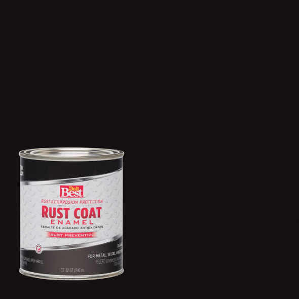 Do it Best Rust Coat Oil-Based Satin Enamel, Black, 1 Qt. 203575D