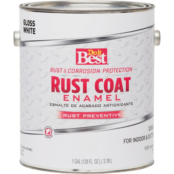 Do it Best Rust Coat Oil-Based Gloss Enamel, White, 1 Gal. 203370D 771333