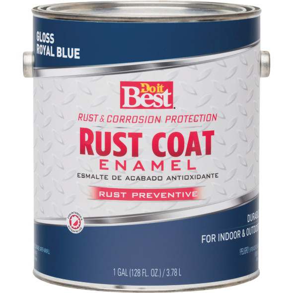 Do it Best Rust Coat Oil-Based Gloss Enamel, Royal Blue, 1 Gal. 203704D 771414
