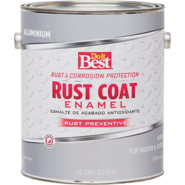 Do it Best Rust Coat Oil-Based Gloss Enamel, Aluminum, 1 Gal. 203372D 772070