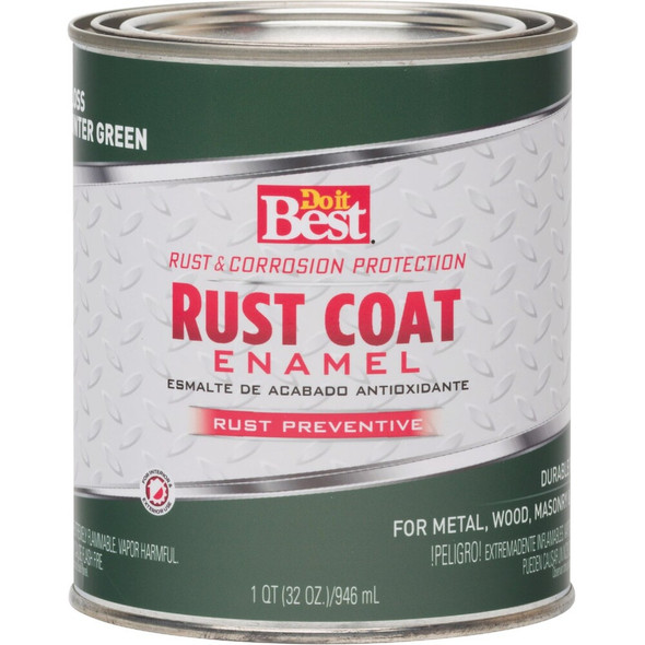 Do it Best Rust Coat Oil-Based Gloss Enamel, Hunter Green, 1 Qt. 203572D 771694