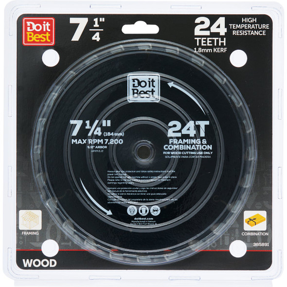 Do it Best 7-1/4 In. 24-Tooth Framing & Combination Circular Saw Blade